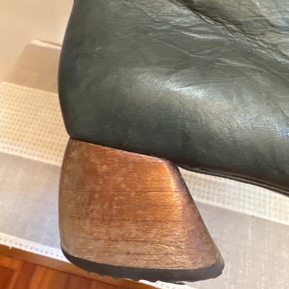 Sergio Tomani Green Leather Eclectic Ankle Boots Size 38/ US 7.5 - Picture 7 of 11